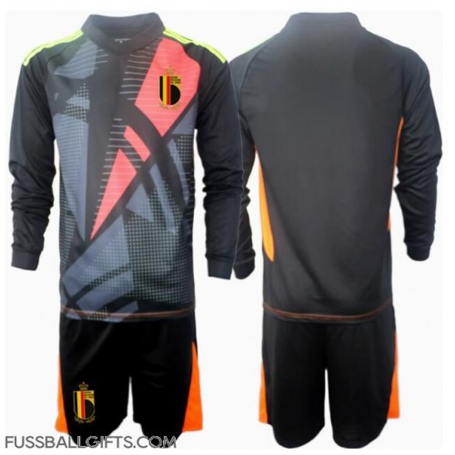 Belgien Torwart Fußballbekleidung Heimtrikot Kinder EM 2024 Langarm (+ kurze hosen)